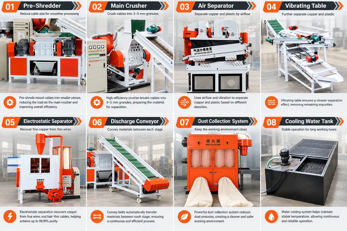 BS-N135 industrial copper wire shredder machine structure BS-N135 industrial copper wire shredder machine structure