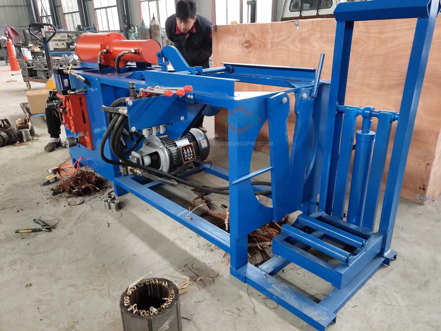 正侧面motor recycling machine